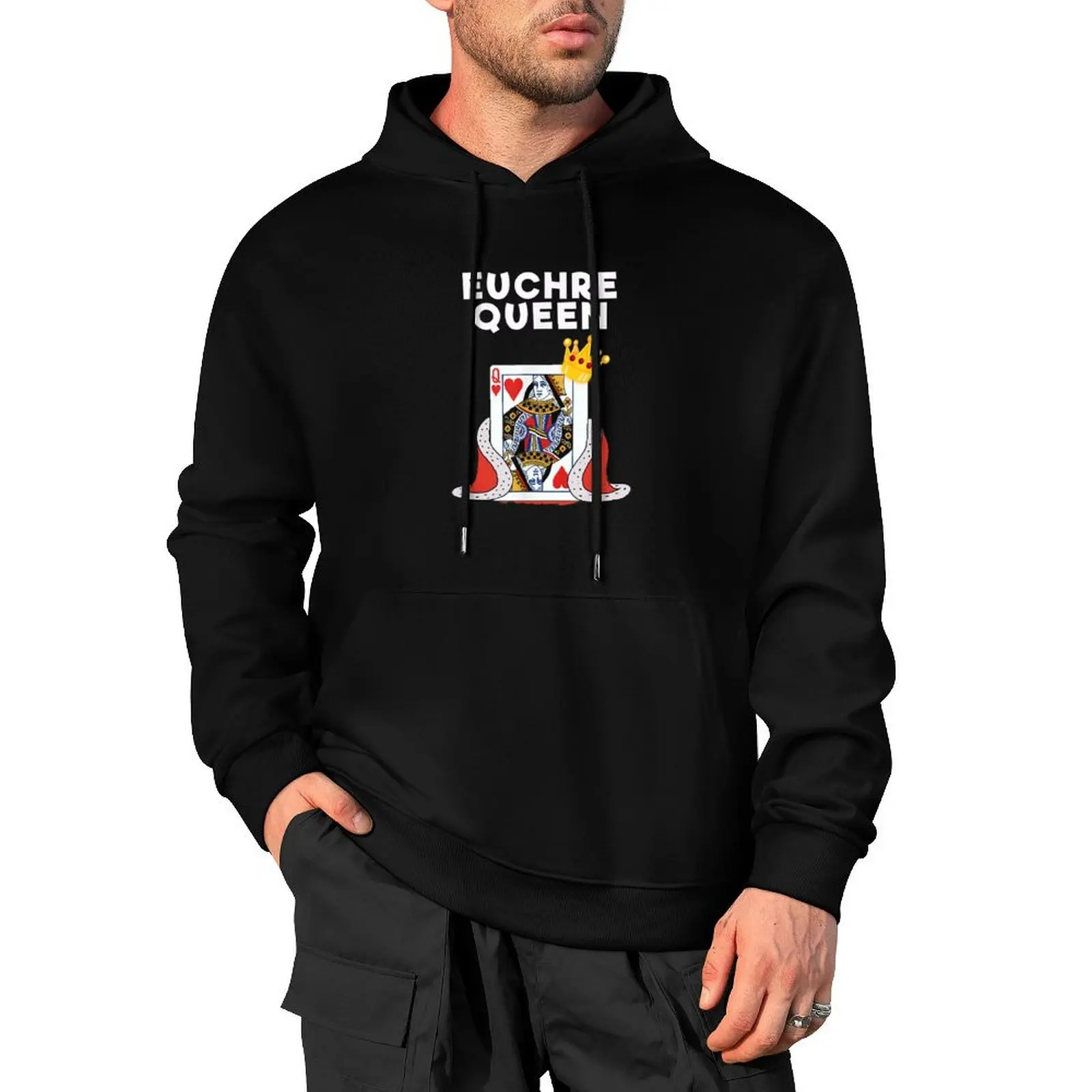 Euchre Queen Card Game Player, Funny Euchre Gamer Gift Pullover Hoodie men's sweat-shirt korean autumn clothes pullover