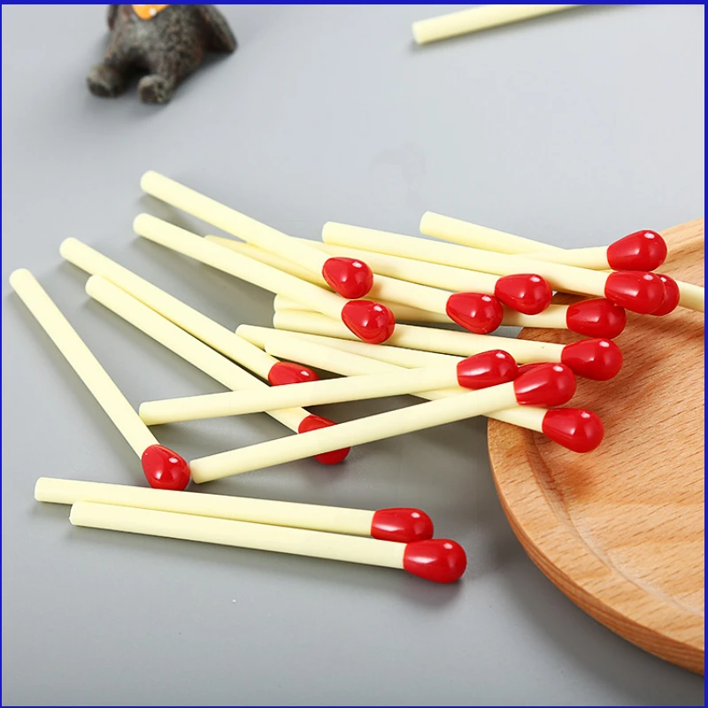 100 Pcs Creative Matchstick Blue Ballpoint Pens Cute Student Mini Pocket Oily Pens Fun Children's Prize School Supplies