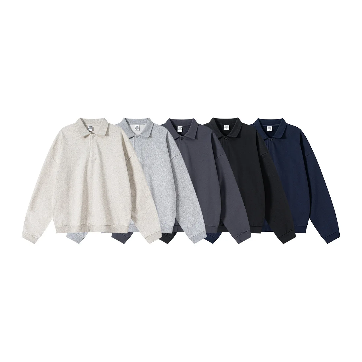 Abbigliamento da uomo 2025 Autunno Stile americano Felpa tinta unita Trendy Fashion Style Manica lunga Bottone Risvolto Marca INYR