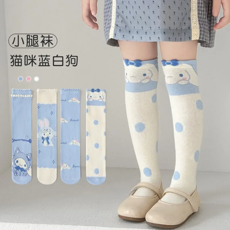 

Sanrio Cinnamoroll Knee Long Sock Breathable Children Autumn And Winter Warm Middle Tube Comfortable Calf Socks For Girls Boys