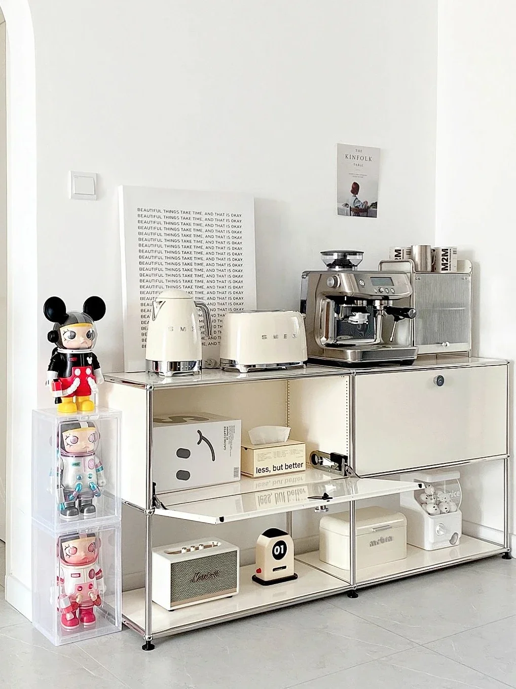 

Instagram minimalist living room cabinet USM antique stainless steel dining cabinet module combination TV cabinet storage minima