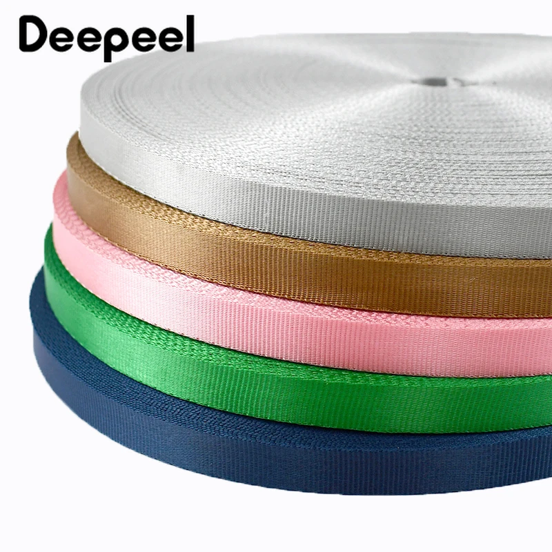 45Meters Colorful Ribbon 0.5mm Thick Nylon Webbing Tape 10-20mm Bag Strap By The Meter Garment Decor Band DIY Sewing Accessories