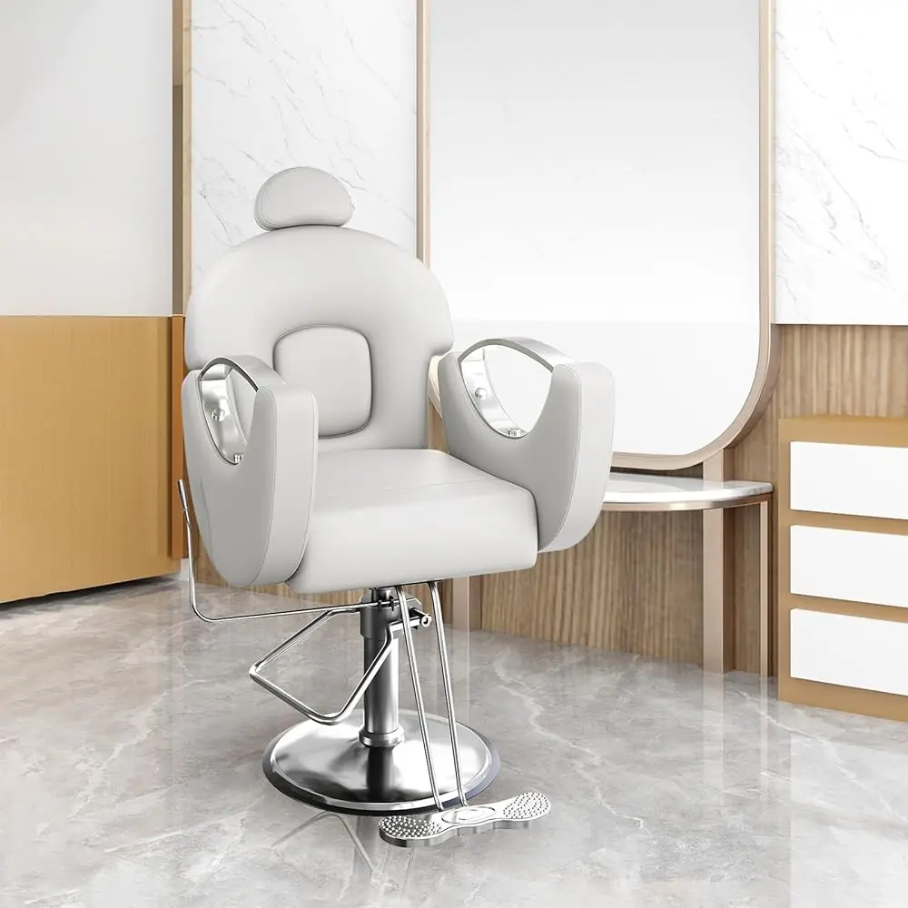 

Hydraulic Barber Chair, 360 Degree Swivel Height Adjustable Salon Beauty Spa Hair Styling Chair, Reclining Chair for Hair Salons