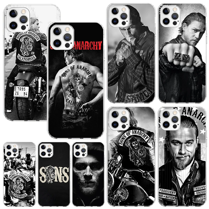 Sons Of Anarchy Black Phone Case For Iphone 16 15 14 13 Pro Max 12 Mini 11 X Xr Xs 7 Plus 8 + Se 2020 Art Fundas Back Cover