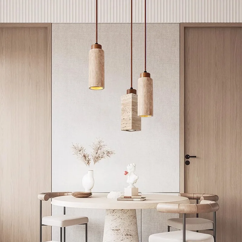 Wabi Sabi-Lámpara de pared de mármol amarillo para decoración del hogar, candelabro Led para mesita de noche, luces para sala de estar, travertino,