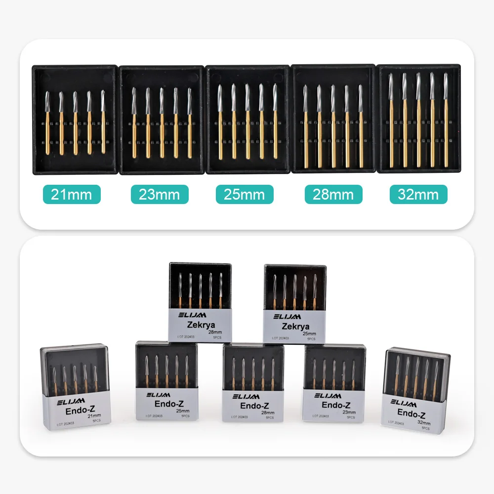 ELIJAH 5Pcs/Box FG Dental Tungsten Carbide Burs Dental Endo-Z Carbide Burs Dental Drills Carbide Burs Tungsten Bone Cutters Tool