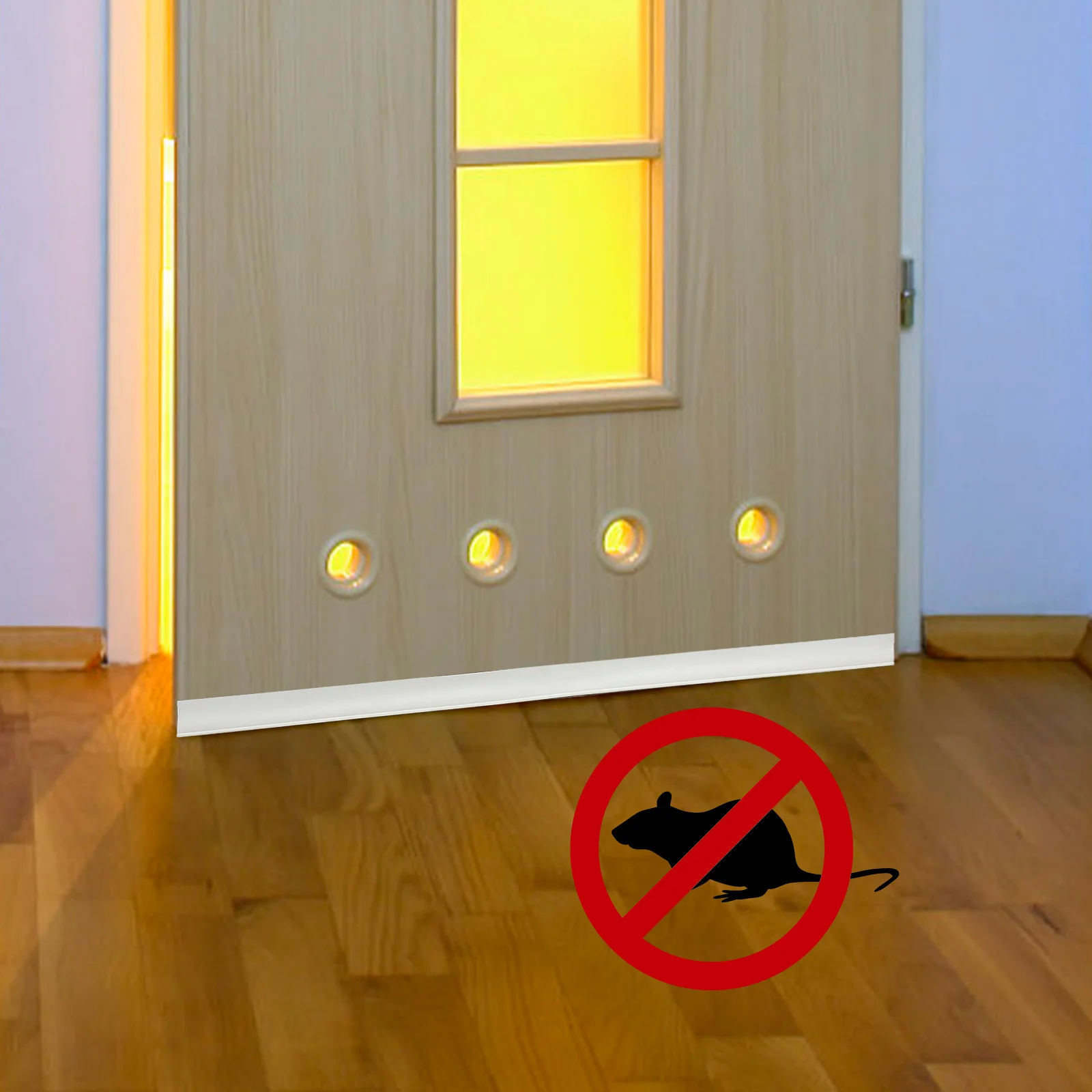 

Practical Sealing Strip Draft Stopper Grey Windproof Door Bottom 100x2cm PVC Easy Install Soundproofing Multi Purpose Noise