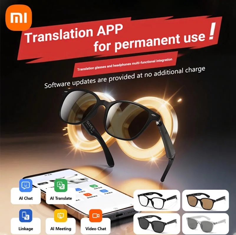 

Xiaomi беспроводные Bluetooth умные очки AI интеллектуальный перевод громкой связи аудио голосовой помощник для мужчин женщин 2025 новинка