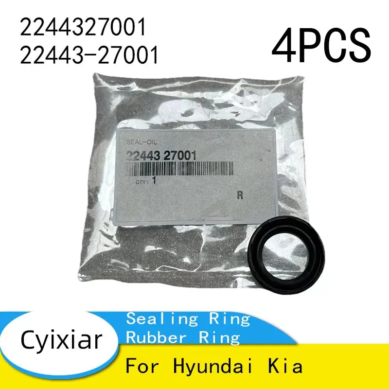 4 шт. 2244327001 22443-27001 для Hyundai для Kia, уплотнительное кольцо свечи зажигания, резиновое кольцо