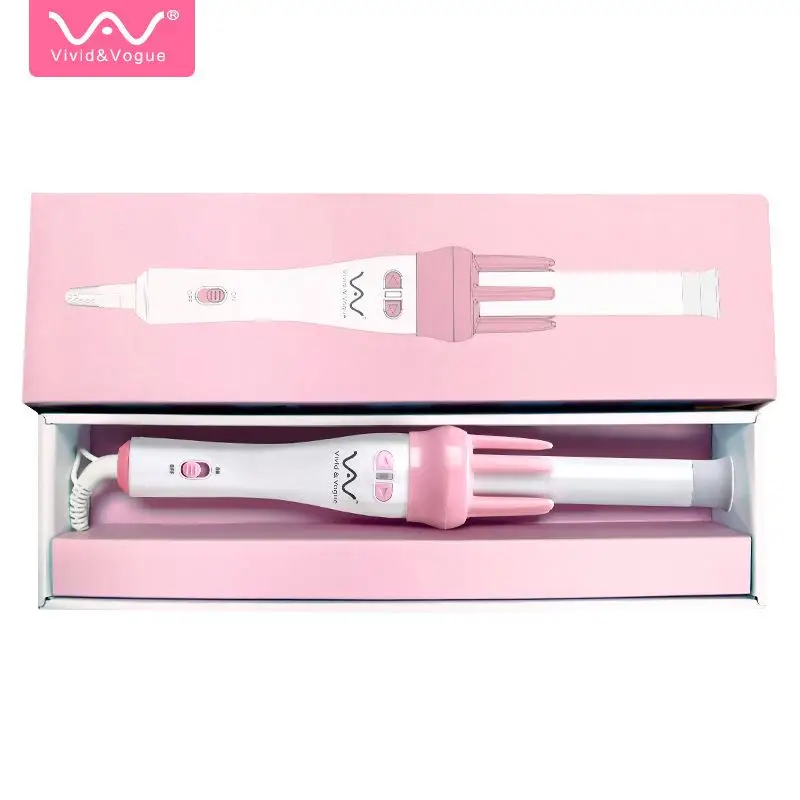 Vivid&Vogue 28mm magic curler set pink automatic curler lazy curler with free hair clip comb (VAV-022B authentic)