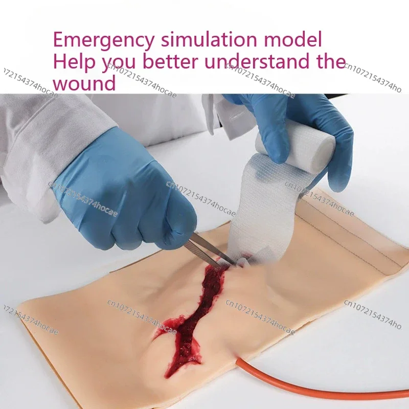 Wearable Leg Wound Hemostasis Control Model Simulates Deep Laceration or Stab Injury Practice Model Bleeding Control Model