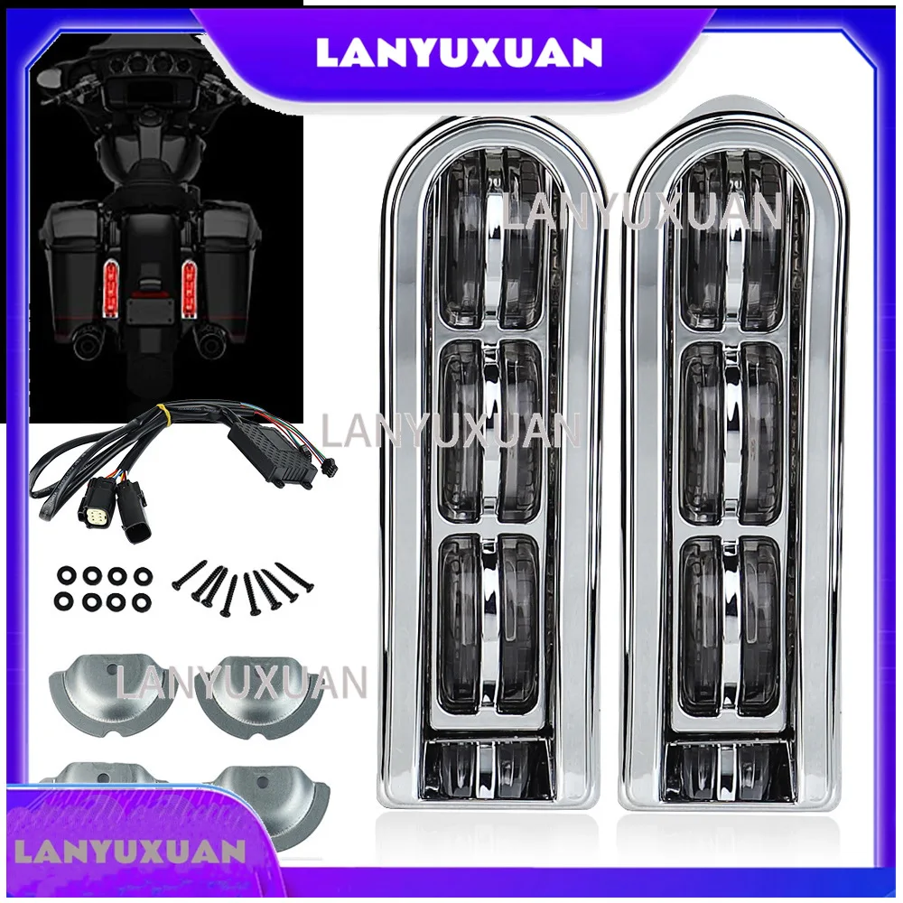 2026 2026 for Large Glide Tail Light Modification Electric Gray Rear Box Light for Motorcycle Tail Light LED