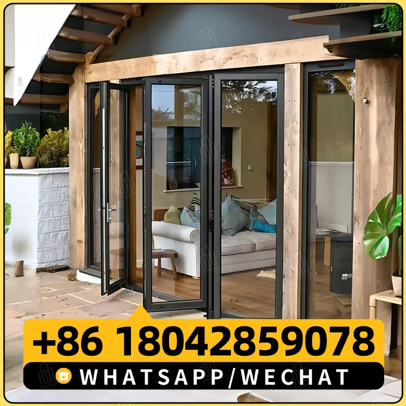 Orkaanbestendige buitenste Bi-vouwdeur Aluminium Bifold Glass Exterieur Aluminium Bi-vouwdeuren