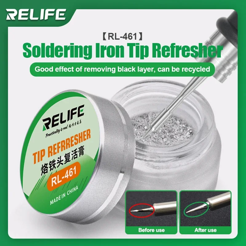 

RELIFE RL-461 Soldering Iron Tip Cleaner Refresher For Remove The Oxide Layer of The Solder Tips Restore And Update Repair Tools