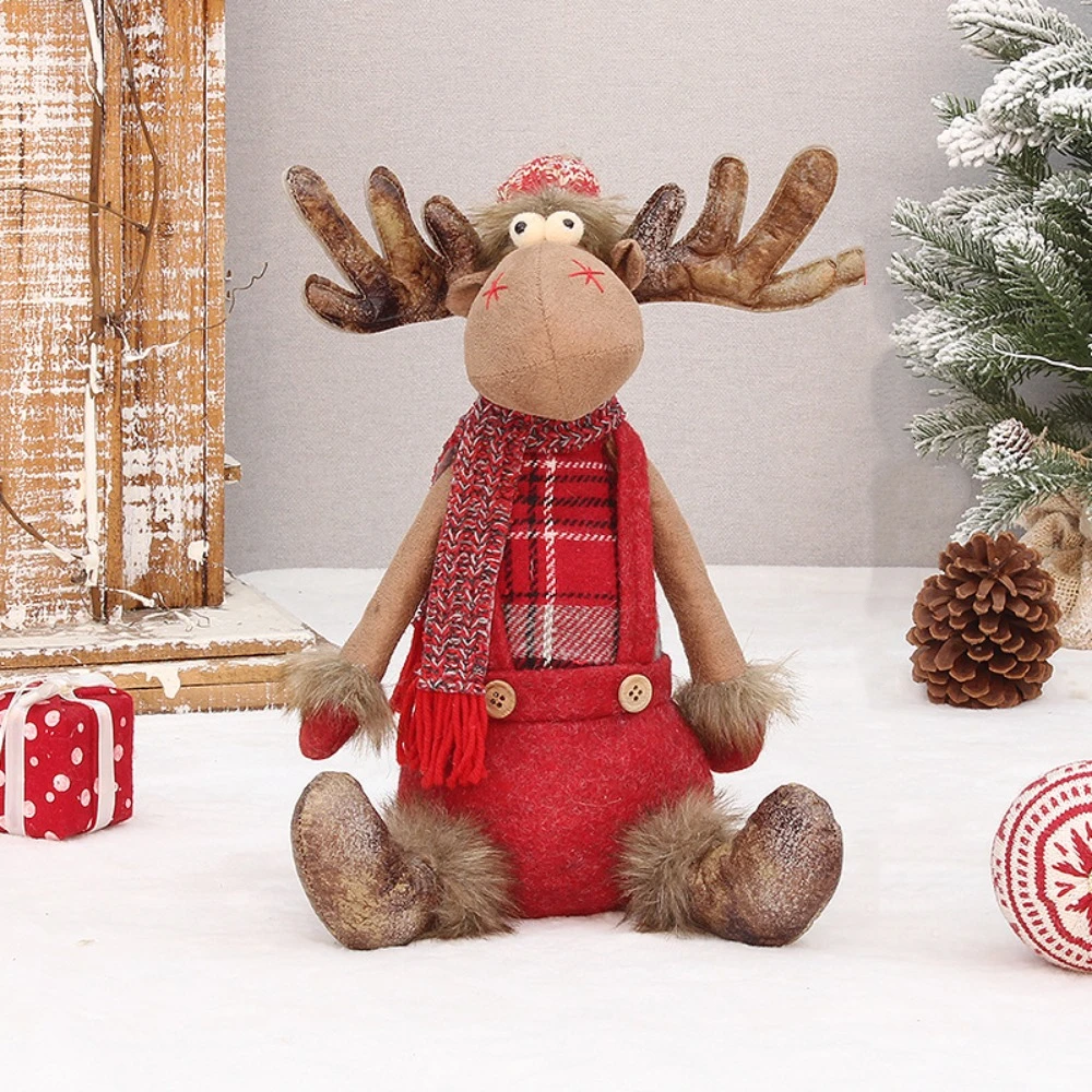 

Funny Festival Christmas Elk Telescopic Doll Soft Knitting Christmas Doll Cute Cartoon Merry Christmas Decoration Xmas Decor