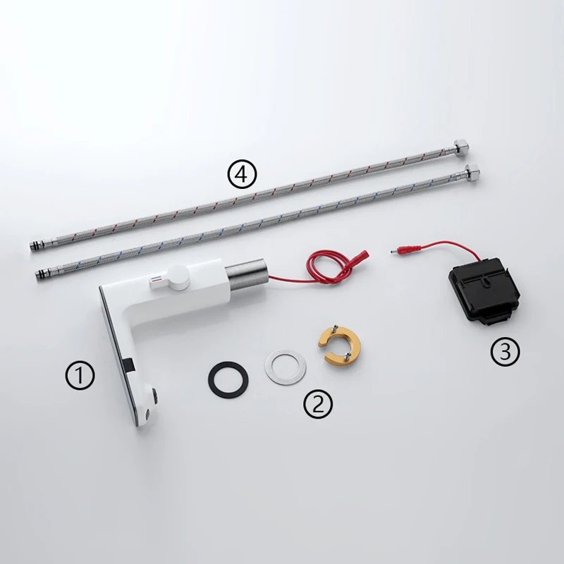 LED Digital Touchless Faucet Bathroom Infrared Motion Sensor Tap Basin Sink Hot Cold Mixer Brass Crane Modern Luxury Battery Tap