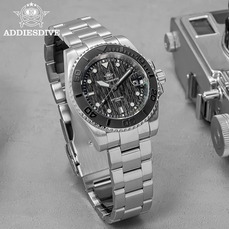 ﻿ ADDIESDIVE Classics Diver Watch Sapphire Glass 20Bar Waterproof BGW9 Luminous Stainless Automatic Watches for Men New AD2087