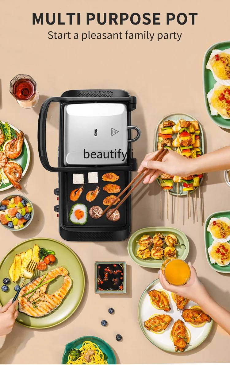 فرن شواء منزلي، مقلاة خبز كهربائية متعددة الوظائف