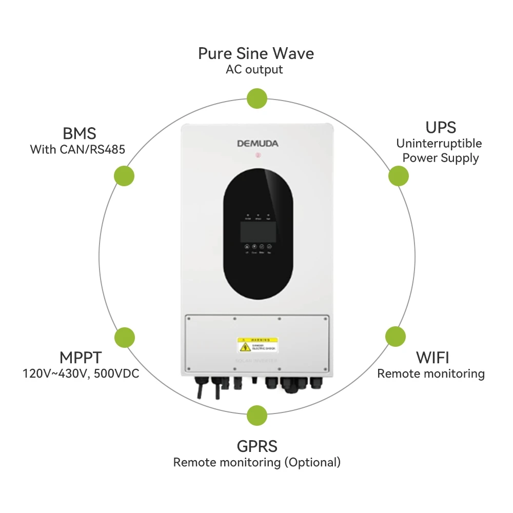 3kva 5kva Hybrid Solar Inverter Off/on Grid Dual Output 48V Pure Sine Wave Inverter Hybrid With MPPT Controller For Home System