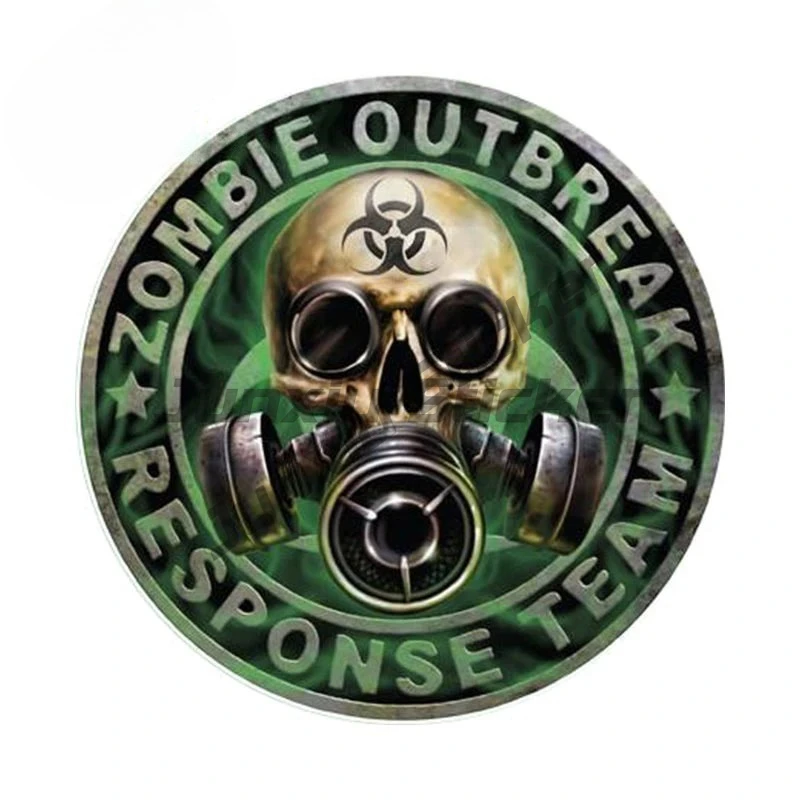 

Zombie Outbreak Response Team Car Sticker Gas Mask Skull Decal JDM Car Styling Motorcycle Car Decoration