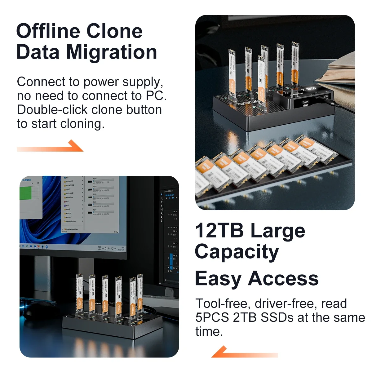MAIWO غير متصل استنساخ 6 Bay M.2 SATA SSD الضميمة دعم USB 3.1 إلى M2 Sata SSD محطة إرساء لقرص M.2 sata ngff SSD