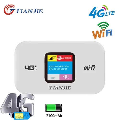 150Mbps 와이파이 라우터 4G Sim 카드 야외 무선 미니 모뎀 FDD/TDD 신호 증폭기, 모바일 자동차 와이파이 메쉬 2100MAh 배터리 