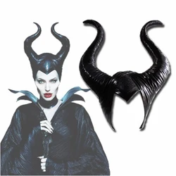 Halloween Horror Fantasias para Meninas, Anime Bruxa Headdress Props, Chapéu com Chifres, Látex Chapelaria, Máscara LED de Purga