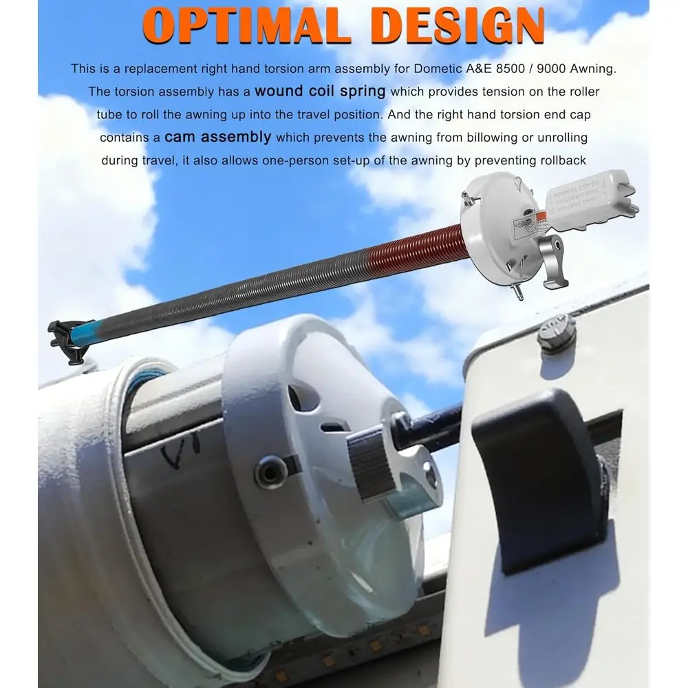 مجموعة ذراع التواء المظلة بونبو 3108399.035B RV | اليد اليمنى - يناسب Dometic A&E 8000 8500، 8500 Plus، 9000، 9000 #6