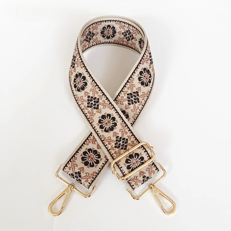 New Ethnic Pattern Women's Bag Webbing Bag Accessories Shoulder Strap Retro Pattern Backpack Single Shoulder Strap Versatile