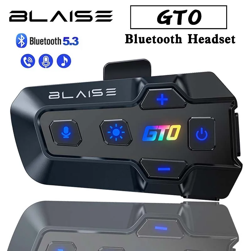 BLAISE GT0 Bluetooth 5.3 Motorcycle Helmet Headset Waterproof Wireless Hands-free Call Phone Earphone Music Player