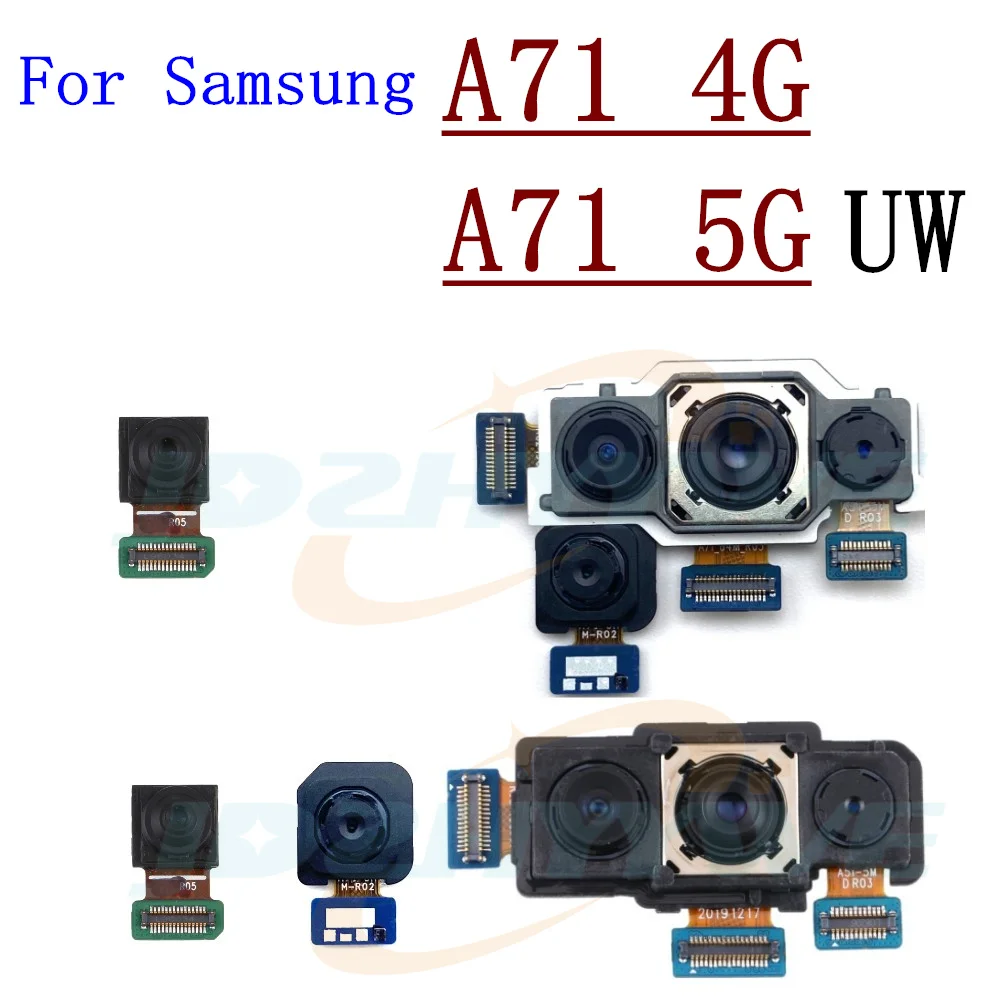 Rear Front Camera For Samsung Galaxy A71 4G 5G UW Back Facing Frontal Backside Selfie Camera Module Flex Spare Parts