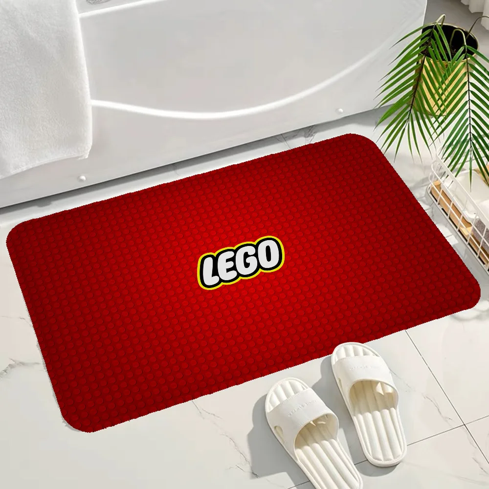 L-LEGOS Floor Mat Bathroom Mat Room Bedroom Decoration Balcony Anti-Slip Doormat Living Room Bedside Area Rugs Posters Sticky