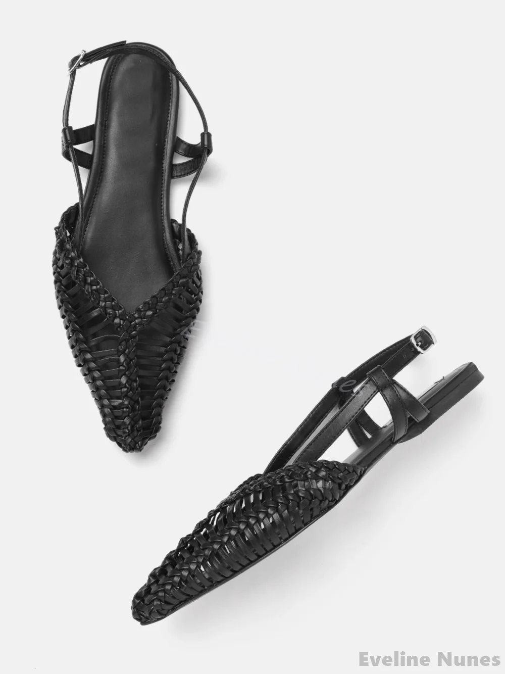 Hand-woven Pointed Toe Flat Sandals Women Shallow Breathable Slip On Closed Toe Mule Sandals 2025 Summer New Fashion Slippers