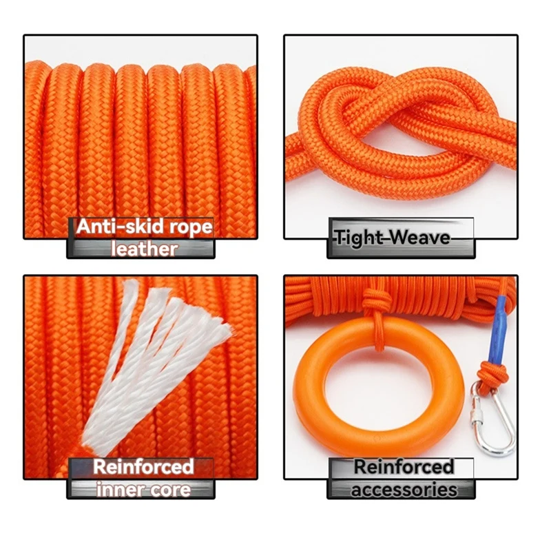 Water Floating Lifesaving Rope Strong Reflective Buoyant Throw Rope Professional With Bracelet/Hand Ring For Outdoors