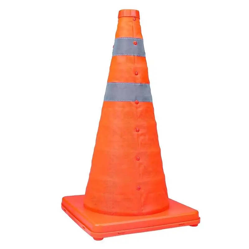 Collapsible Orange Road Safety Cones 45cm Traffic Parking Cones Multi Purpose Reflective Stripe Traffic Cones