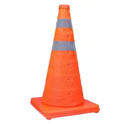 Collapsible Orange Road Safety Cones 45cm Traffic Parking Cones Multi Purpose Reflective Stripe Traffic Cones