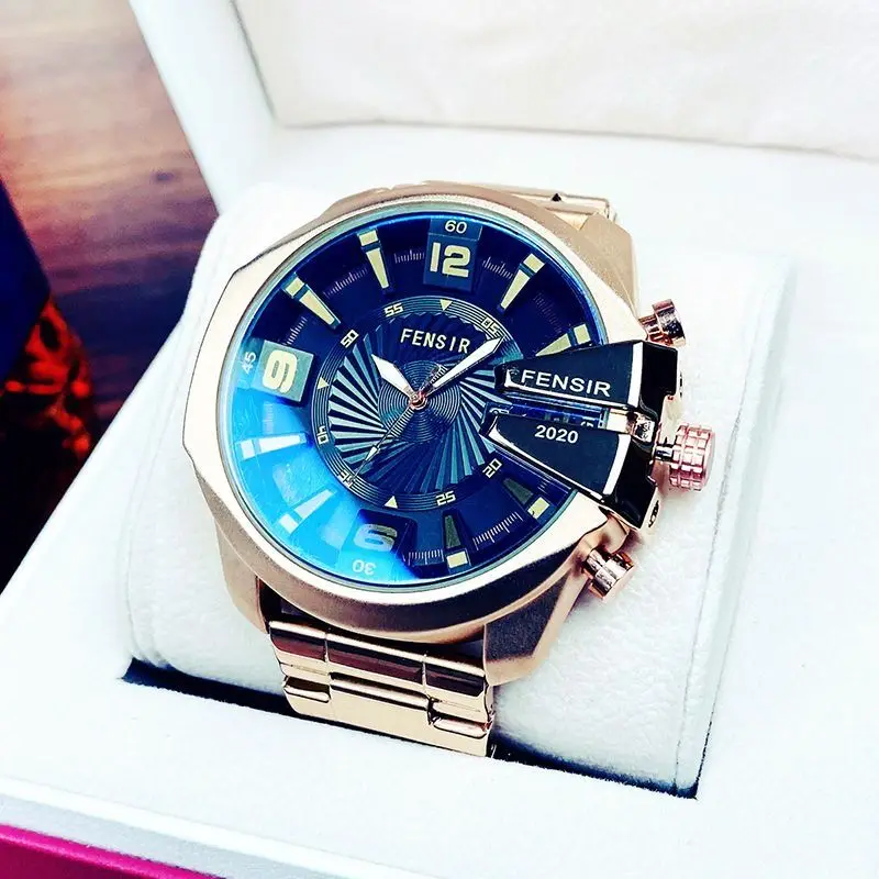 

Men's Casual DS Oversized Dial Personality Steel Band Quartz Watch Boy Male Gift Relogio Masculino Relojes Hombre