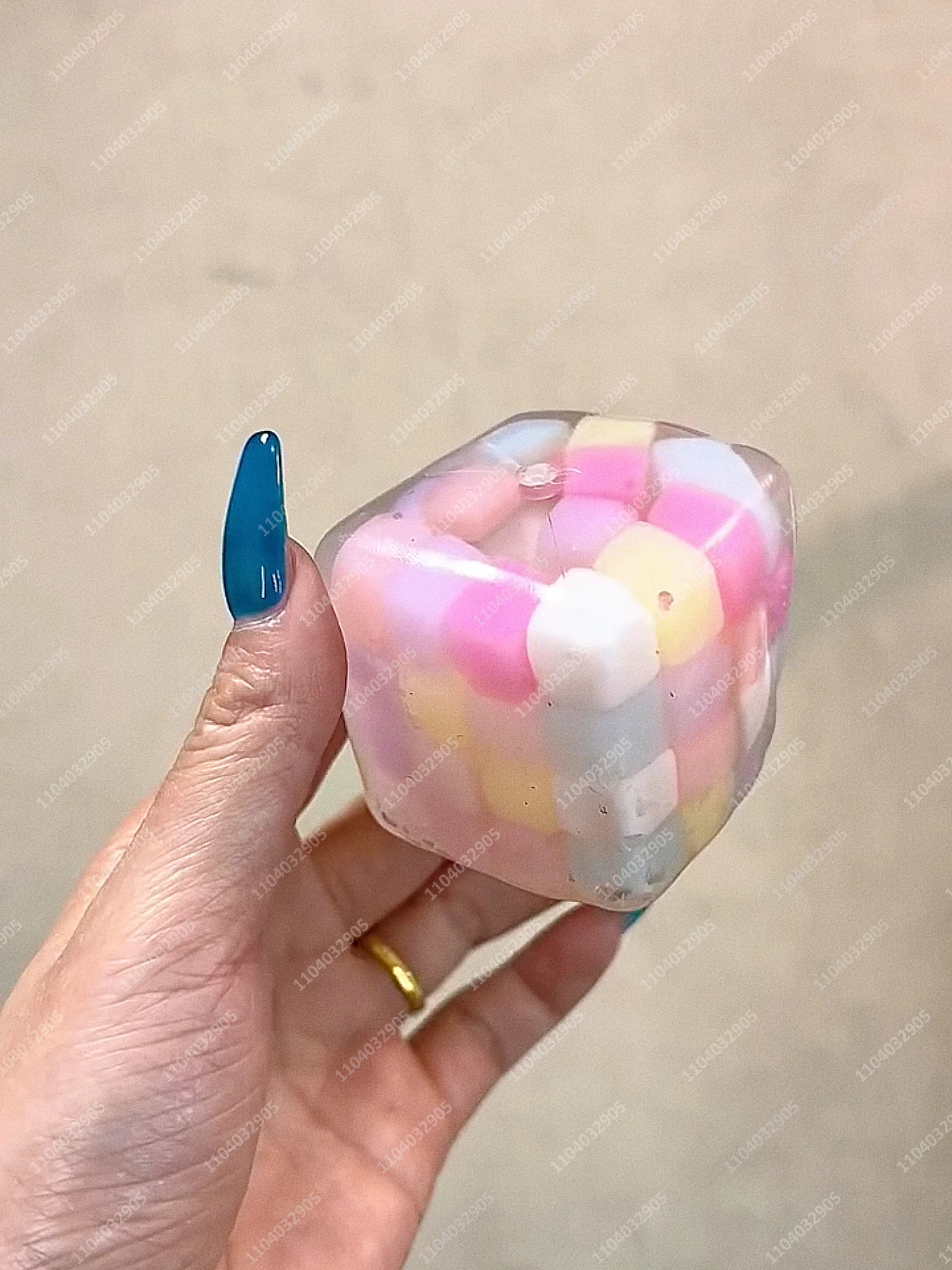 Hard Candy Cube Stress Ball Squishy Toys Shapeable Non-Rebound Cube Squeeze Ball ASMR Sensory Anti-Stress Fidget Toys for Adults