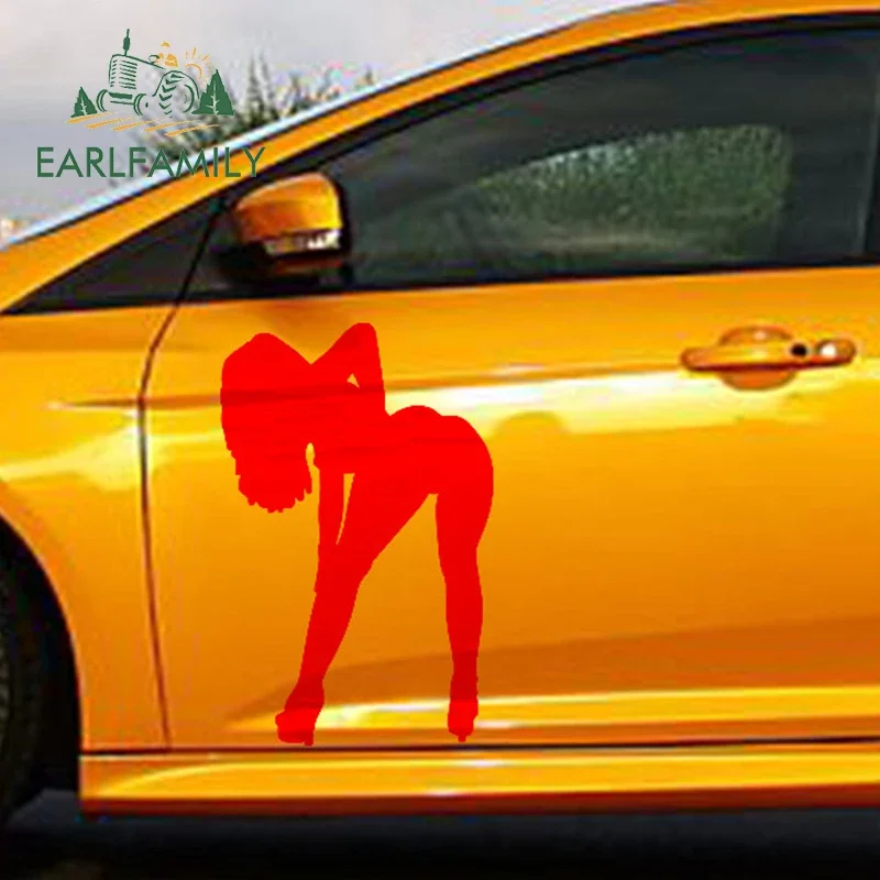 EARLFAMILY 2x Sexy Beauty Model Long Hair Fluttering Seductive Bend Car Sticker Truck Window Kayak Canoe Vinyl Decal