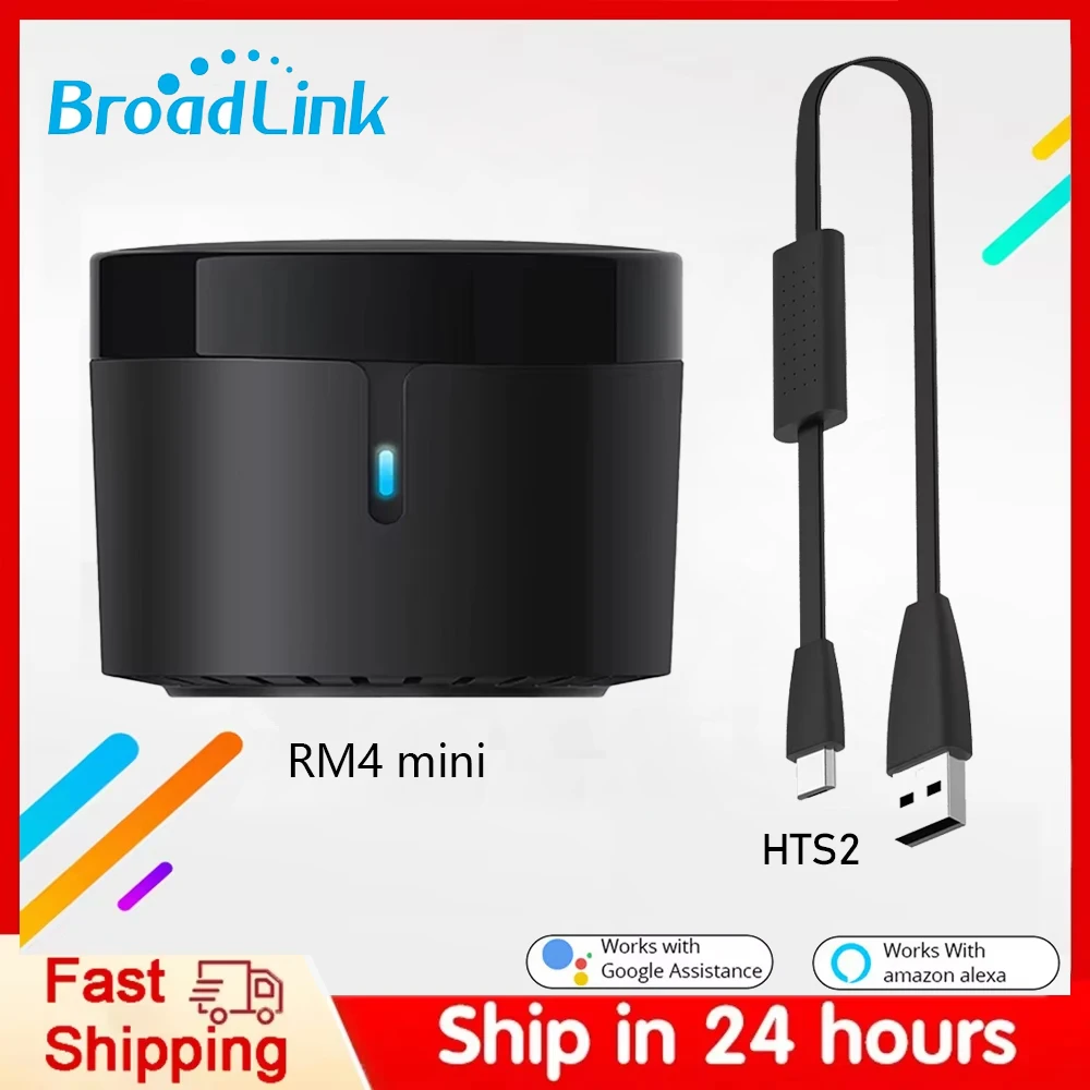 

Broadlink RM4 Mini + HTS2 ИК-пульт дистанционного управления Кондиционер Умный инфракрасный домашний голосовой контроль Совместим с Aleax Google home