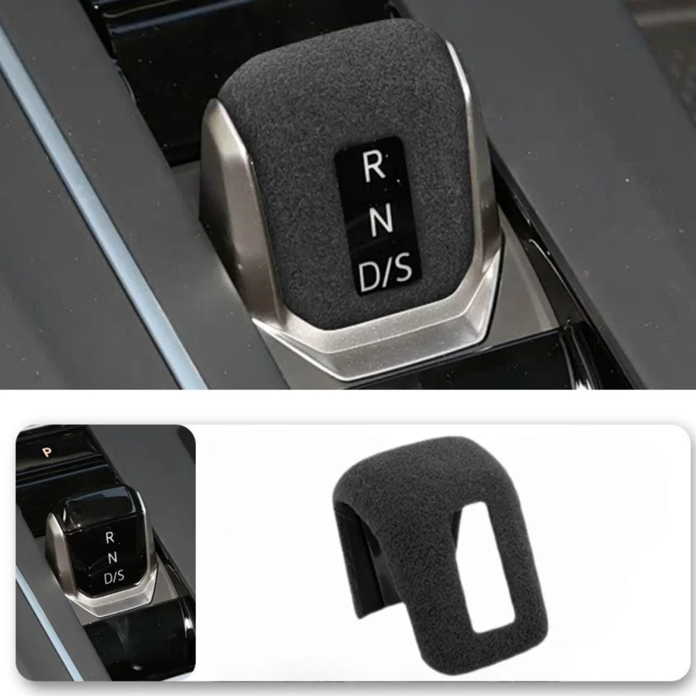 ABS Suede Shift Trim Gear Shift Knob Cover Sleek Black Finish Tool Free Installation Sporty Interior Upgrade As Shown