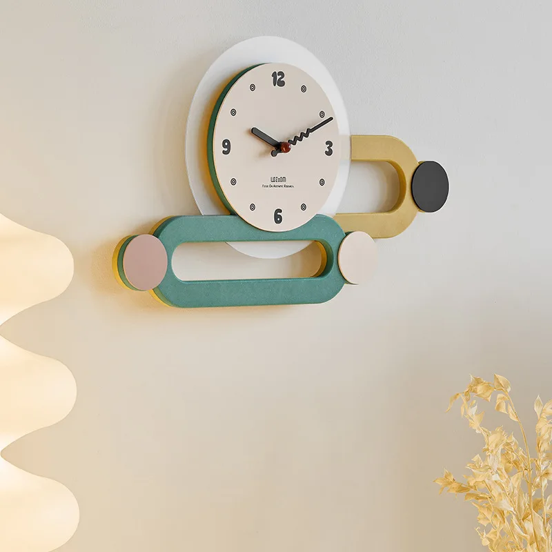 

Wall clock living room 2025 new cream wind home fashion clocks creative decoration clocks