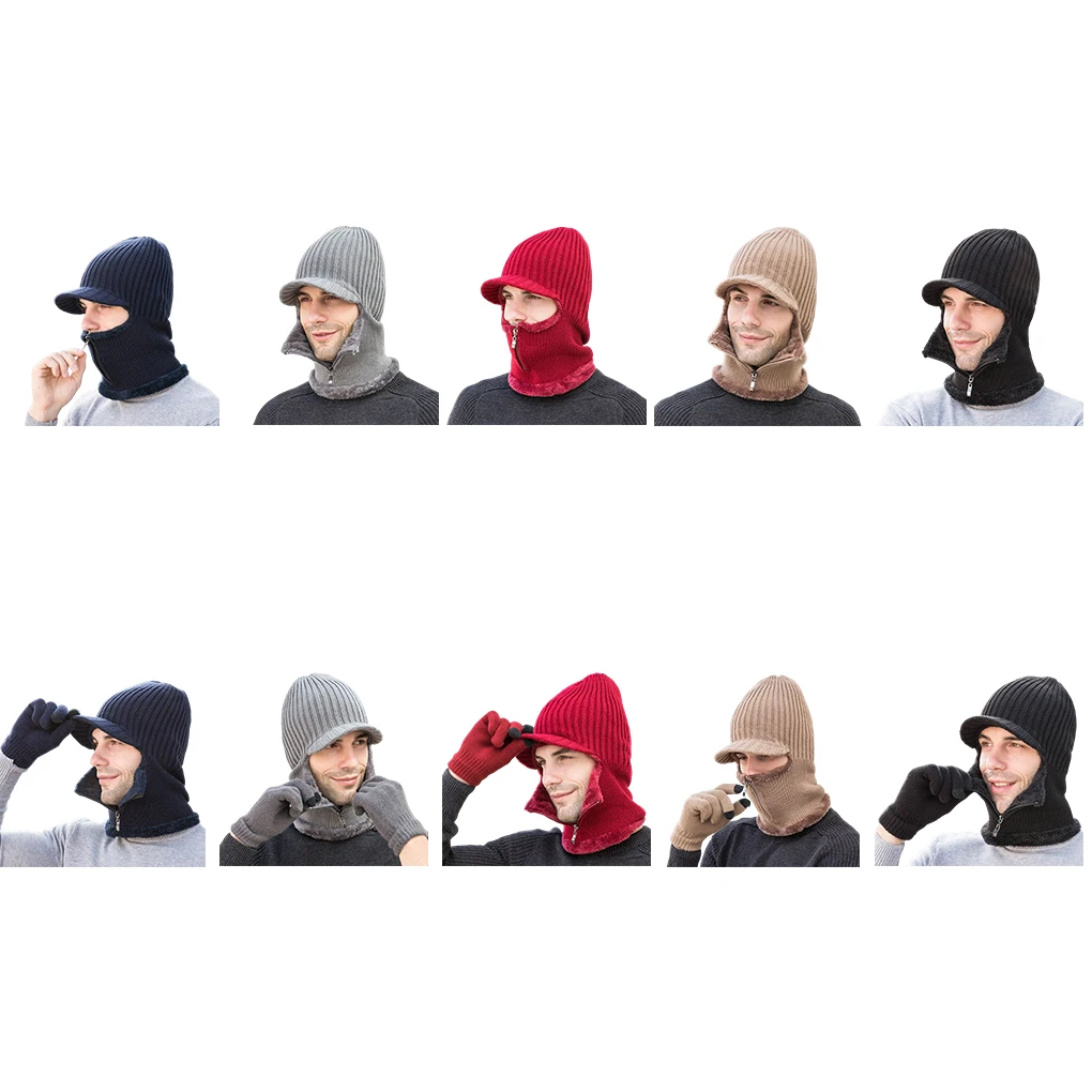 

Men Cap Elastic Plush Scarf Hat Portable Outdoor Cycling Headwear Headgear Comfortable Head Warmer Clothing Accessory