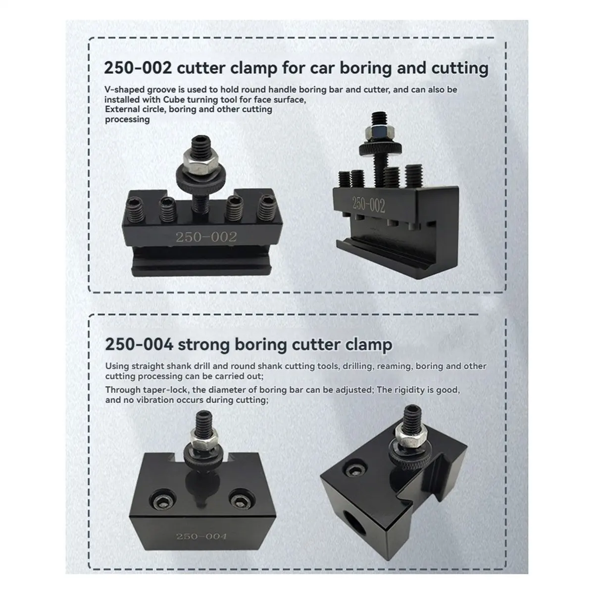 TOP RATED~Quick Change Tool Holder Set 250-000/250-001/250-002/250-004/250-007/250-010 Wedge Type Holder for Lathe Tools
