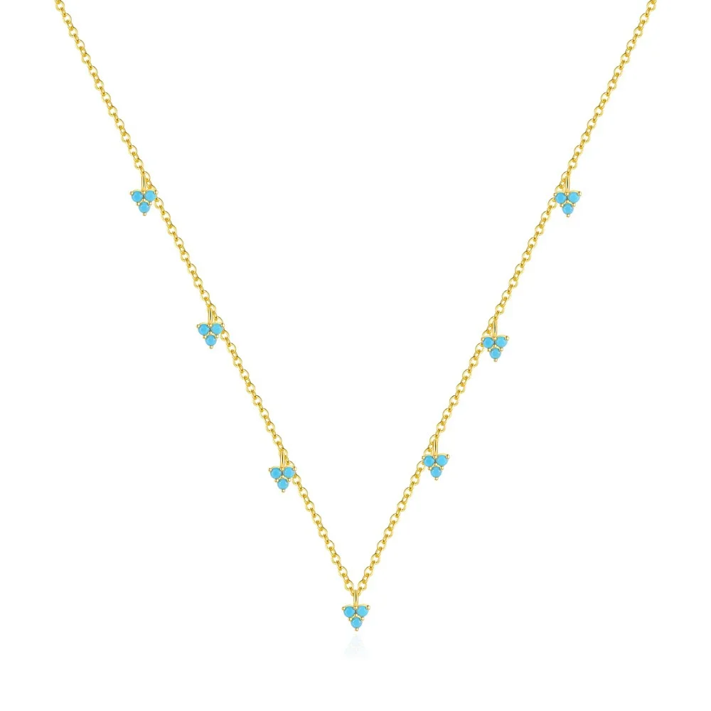 

Euro Minimal Necklace - S925, Turquoise Triangle Unique Versatile Women's Collar