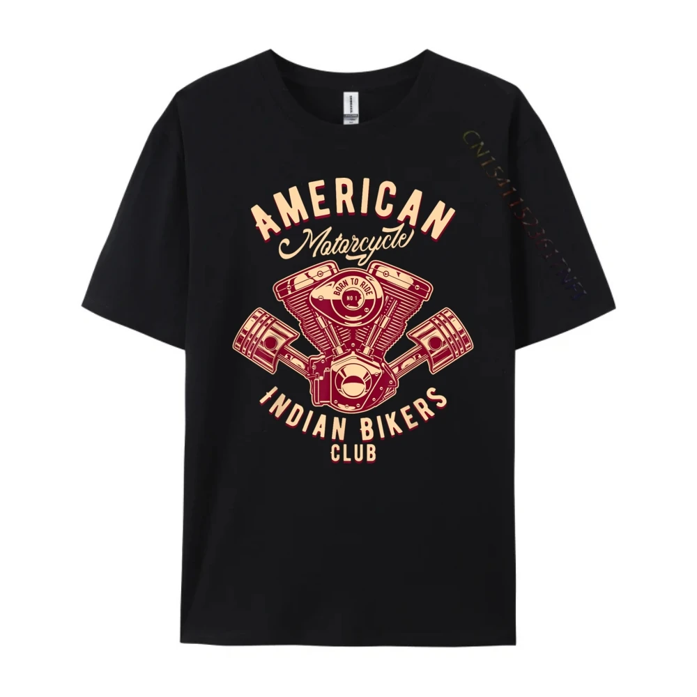 

American Motaicycle Indian Bikers Club Brand Clothing Luxury T-Shirt Print Cute Oversized T Shirt Man New Year Tops T Shirt
