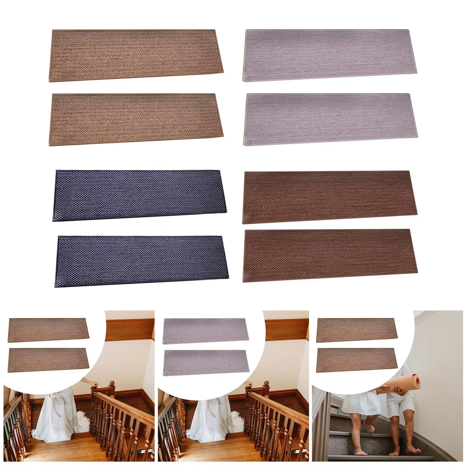 2x Carpet Stair Treads Stair Rugs Protection Cover Polyester Reusable