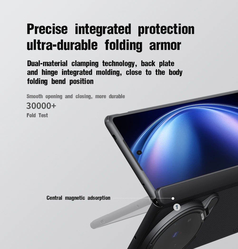 

For Vivo X Fold 5 5G Nillkin Case Super Frosted Shield Prop Fold Transparent Camera Stand Lens Protection Cover