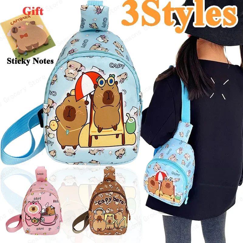

4/2/1PC Cute Capybara Shoulder Bag Mini Storage Bag Cartoon Chest Bag Home Decoration Messenger Bag Coin Purse for Kids