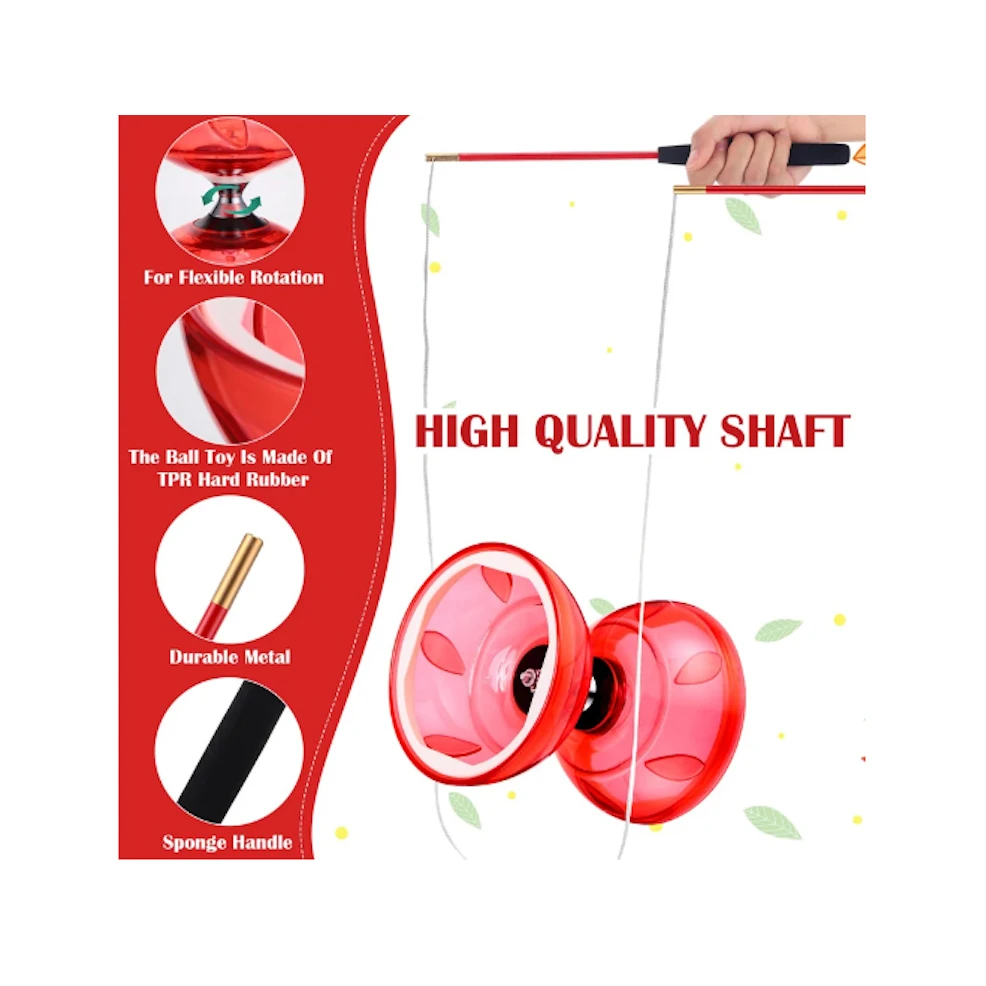 مجموعة ديابولو الصينية المحمولة يويو ديابولو معدات اللياقة البدنية المحمولة للبالغين والأطفال المسنين في الهواء الطلق ممارسة خفة الحركة في الأماكن المغلقة